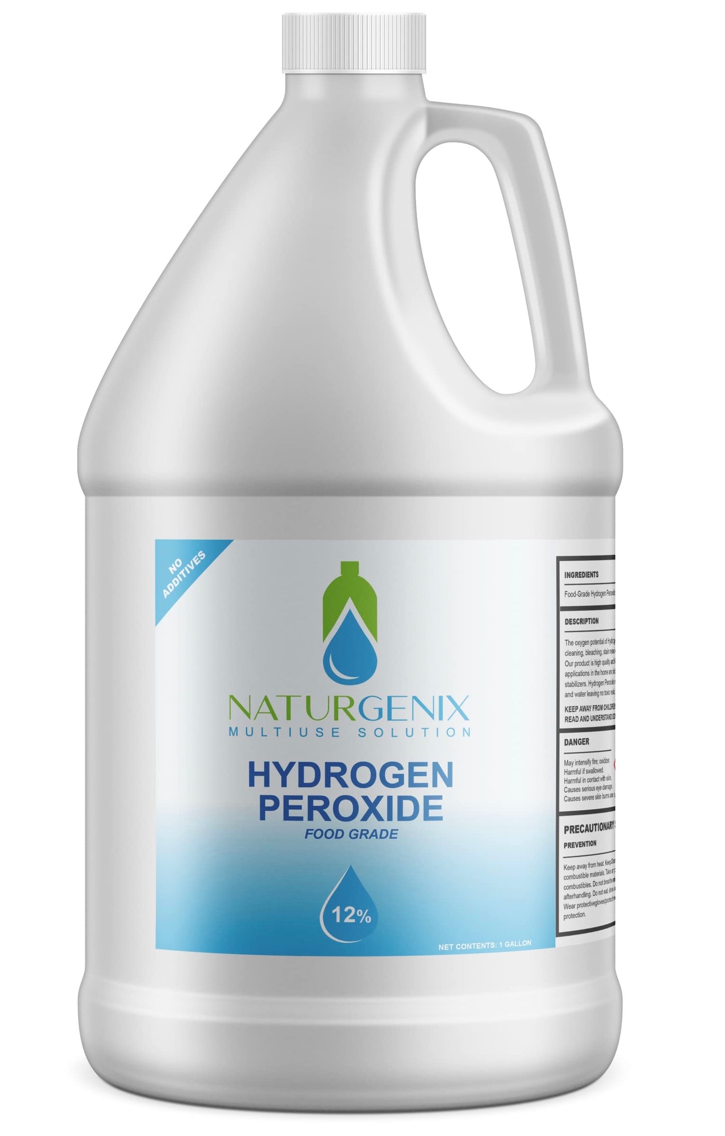 Hydrogen Peroxide 12%, Food Grade, 1-Gallon (128-floz), Multi-Use, Extra-Strength
