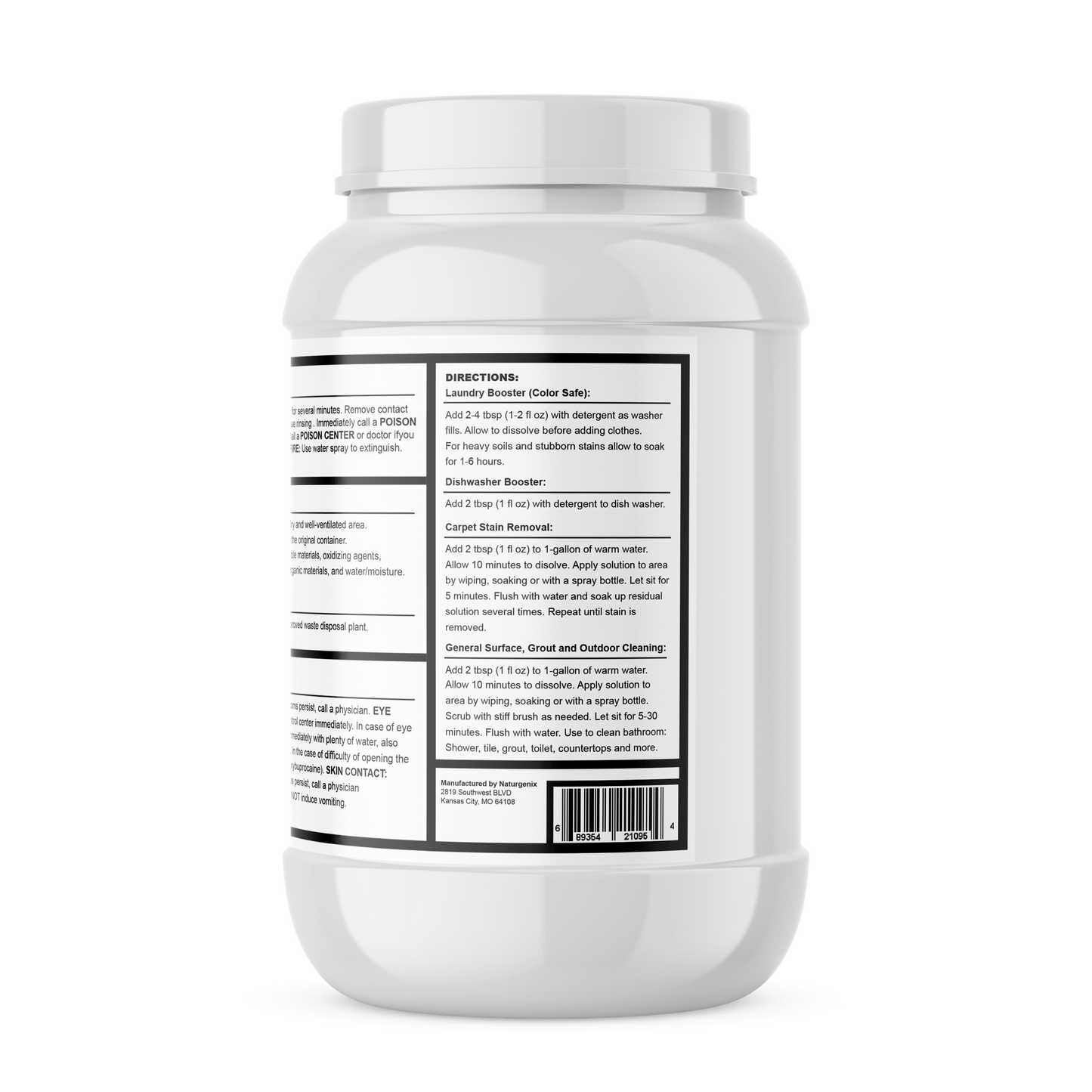 Sodium Percarbonate, High Purity, Oxygen Bleach Cleaner, 9-lbs