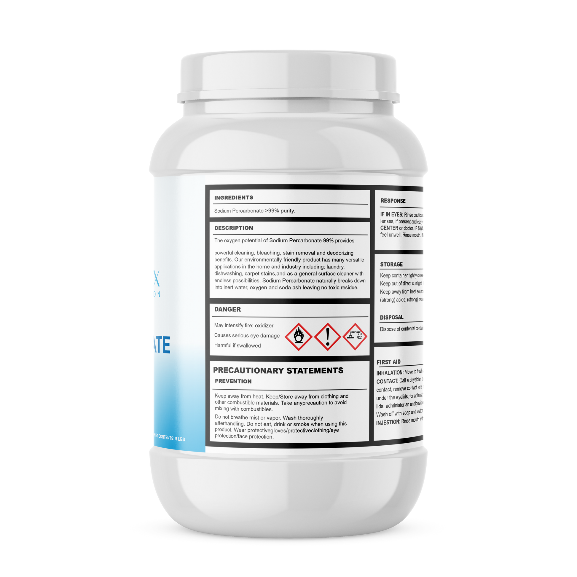 Sodium Percarbonate - Eco-Friendly Oxygen Bleach Powder, Multi-Purpose Stain Remover & Cleaner, Non-Toxic & Biodegradable | Industrial Grade Strength (1000 Grams - Foto 9