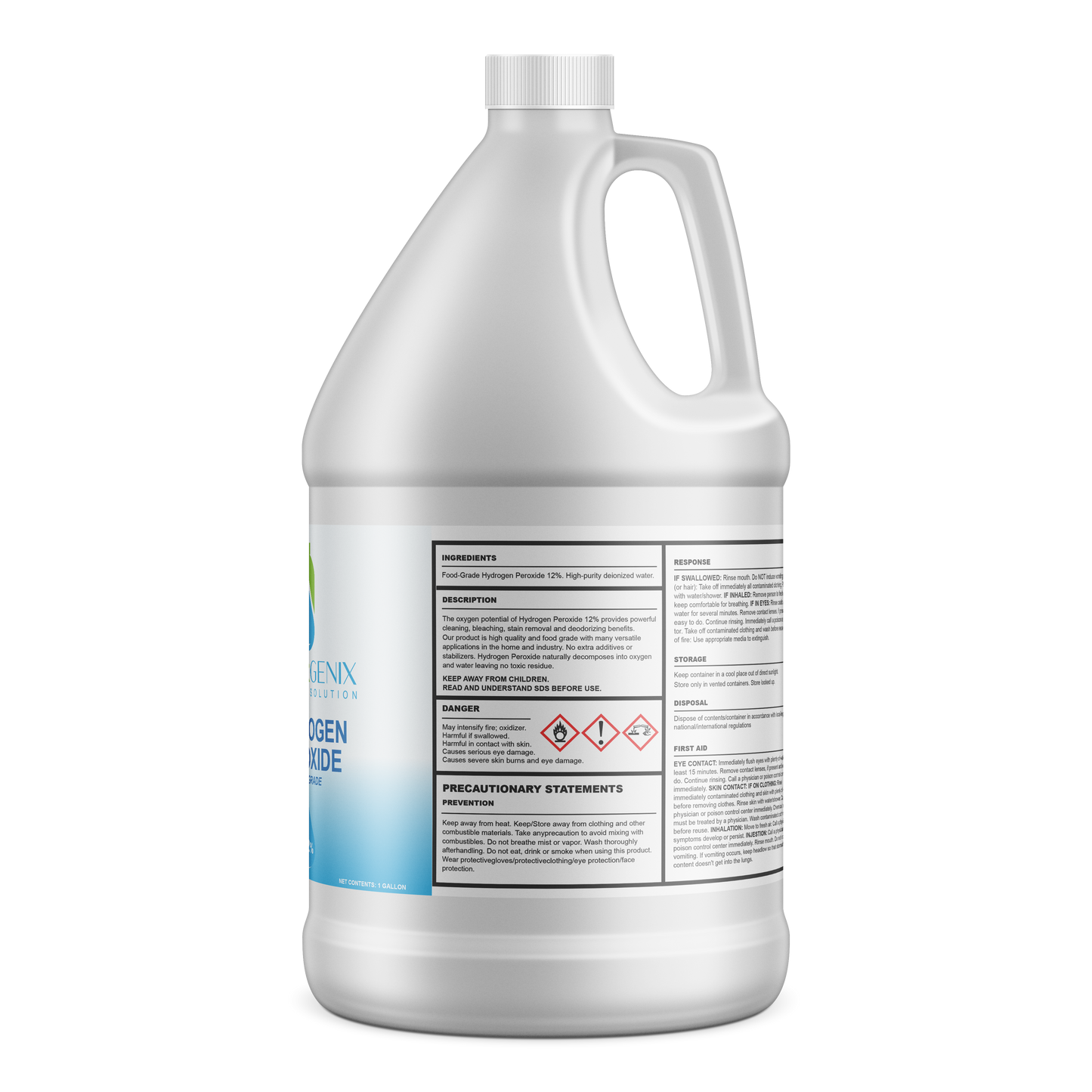 Hydrogen Peroxide 12%, Food Grade, 1-Gallon (128-floz), Multi-Use, Extra-Strength